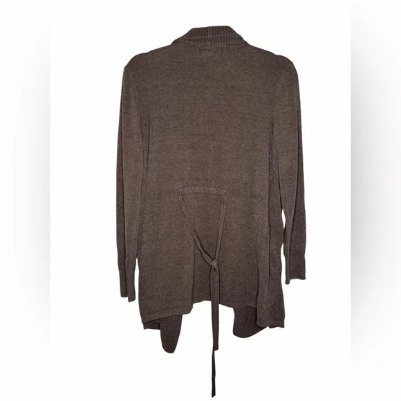 NWOT Barefoot Dreams CozyChic Ultra Lite Gray Tie-Front Cardigan Sweater - Picture 4 of 6
